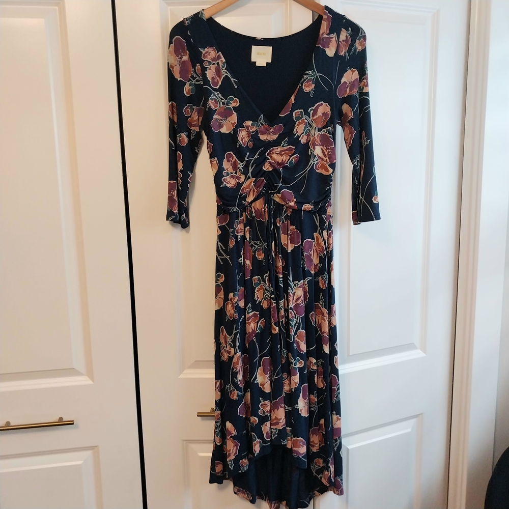 Anthropologie Maeve Heppel Ruched Floral Dress - Picture 2 of 5